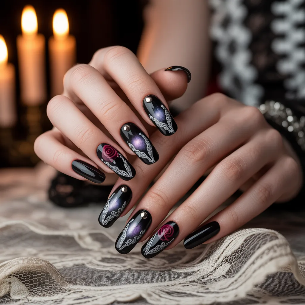 romantic goth nails