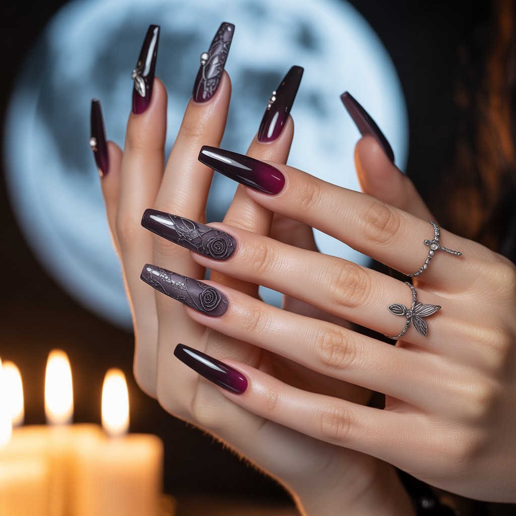 romantic goth nails