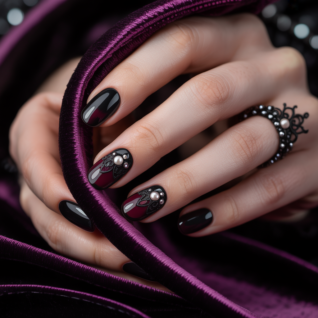 romantic goth nails
