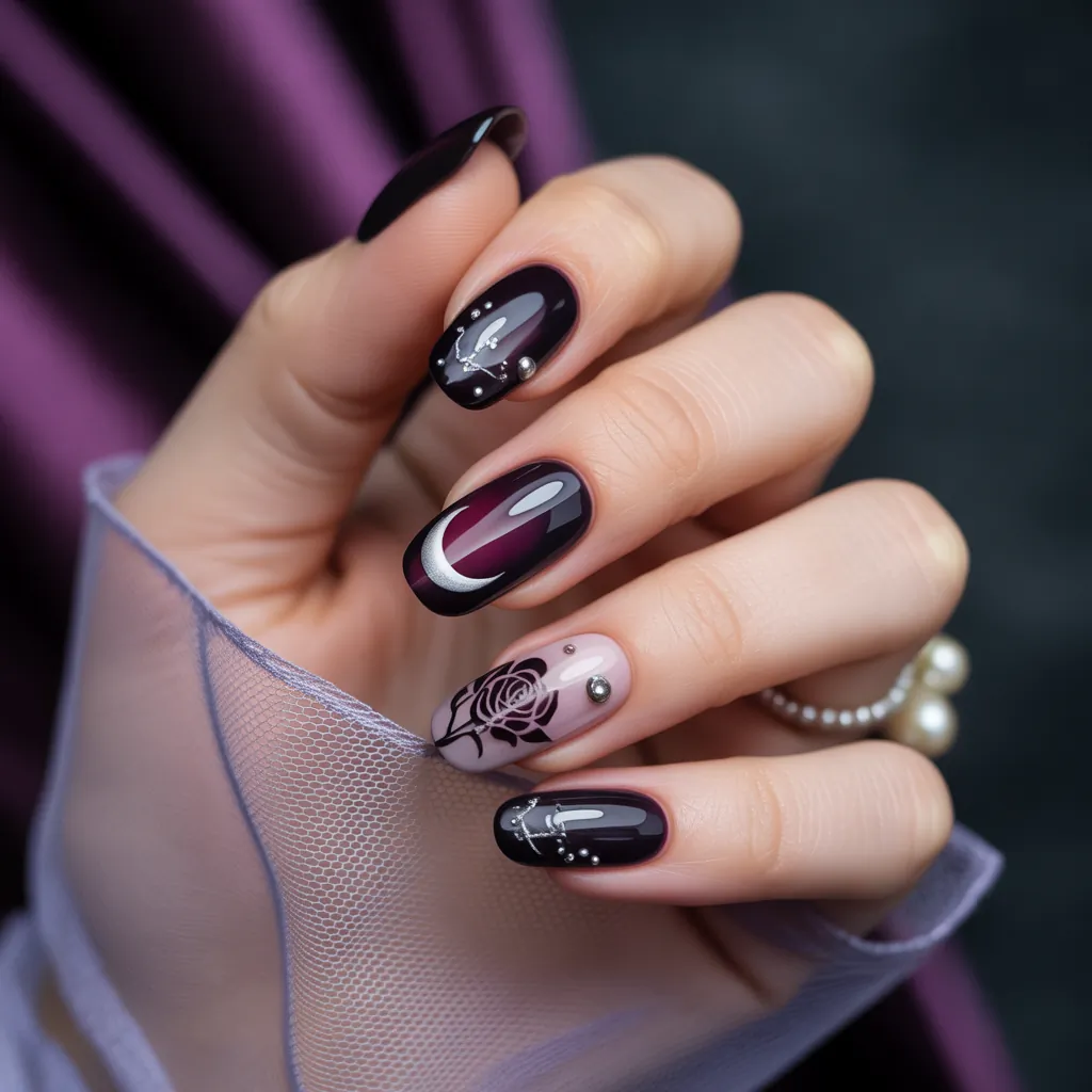 romantic goth nails