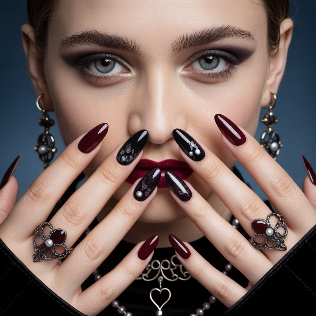 romantic goth nails