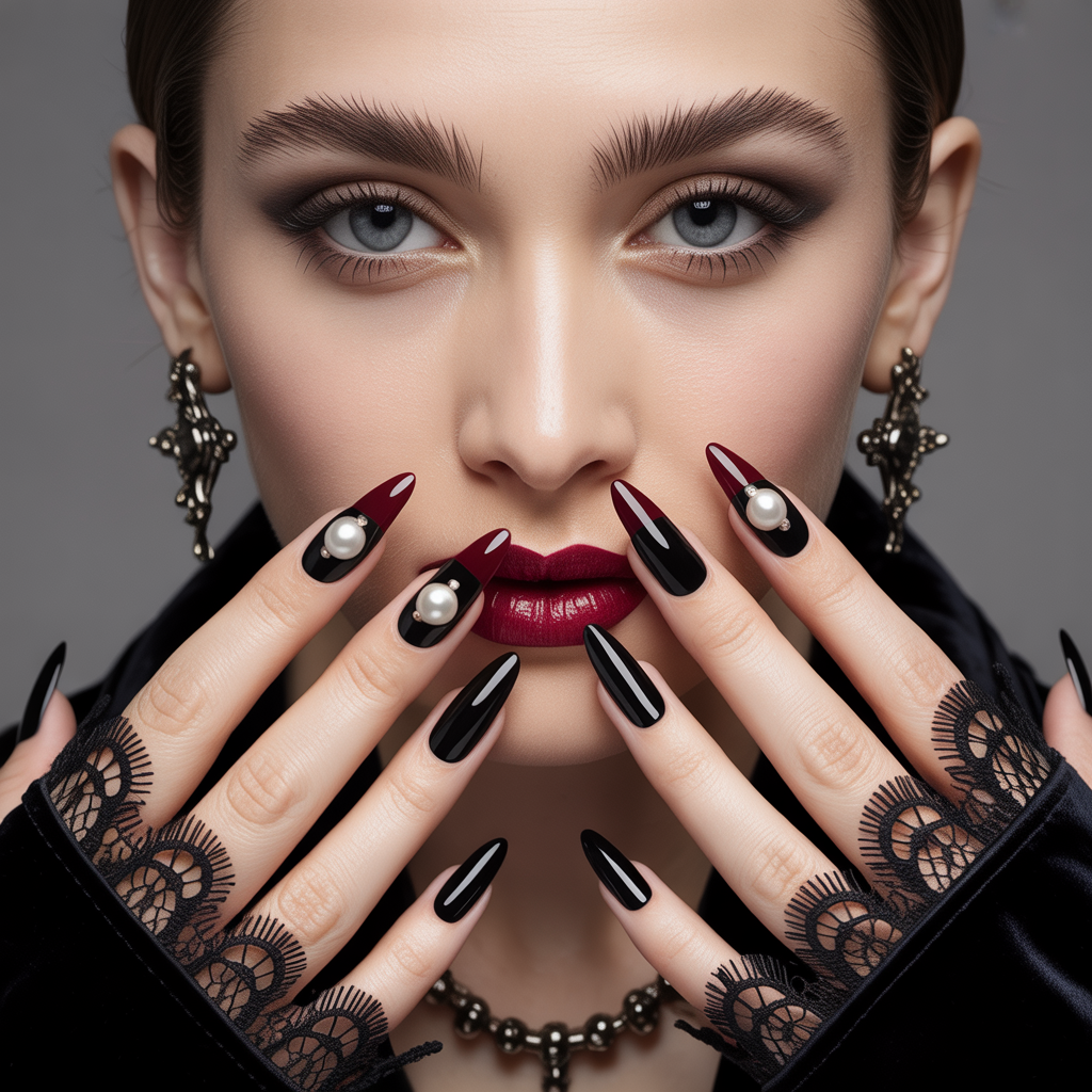 romantic goth nails