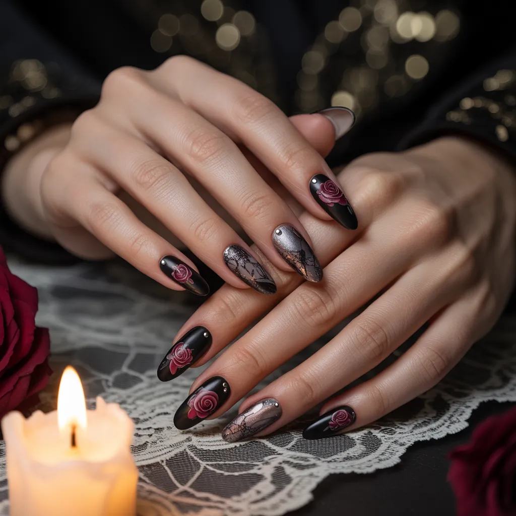 romantic goth nails