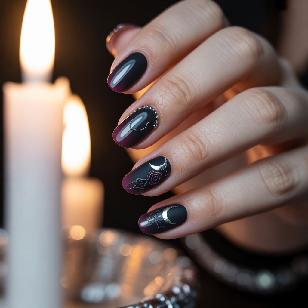romantic goth nails