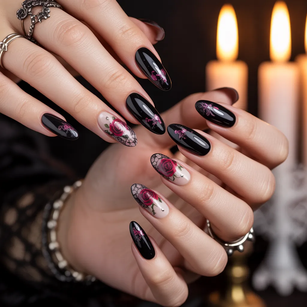 romantic goth nails