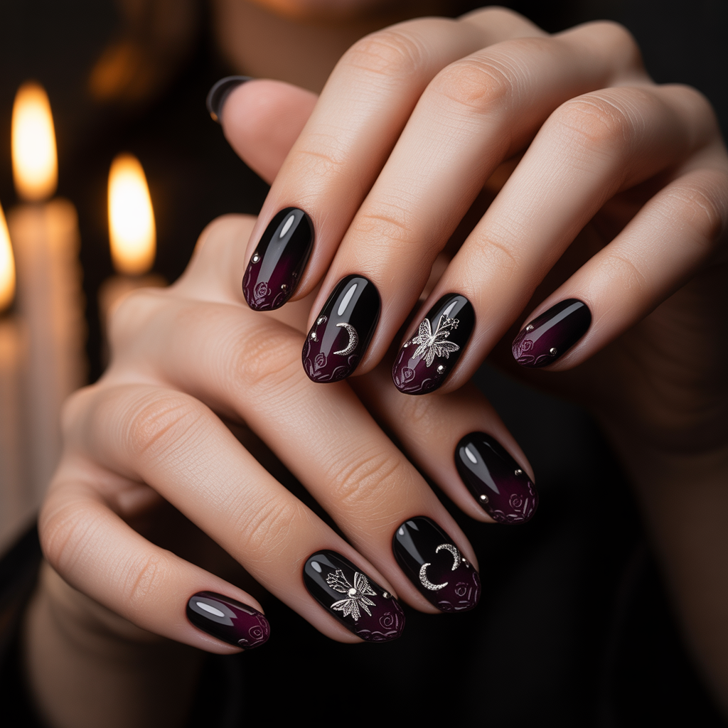 romantic goth nails