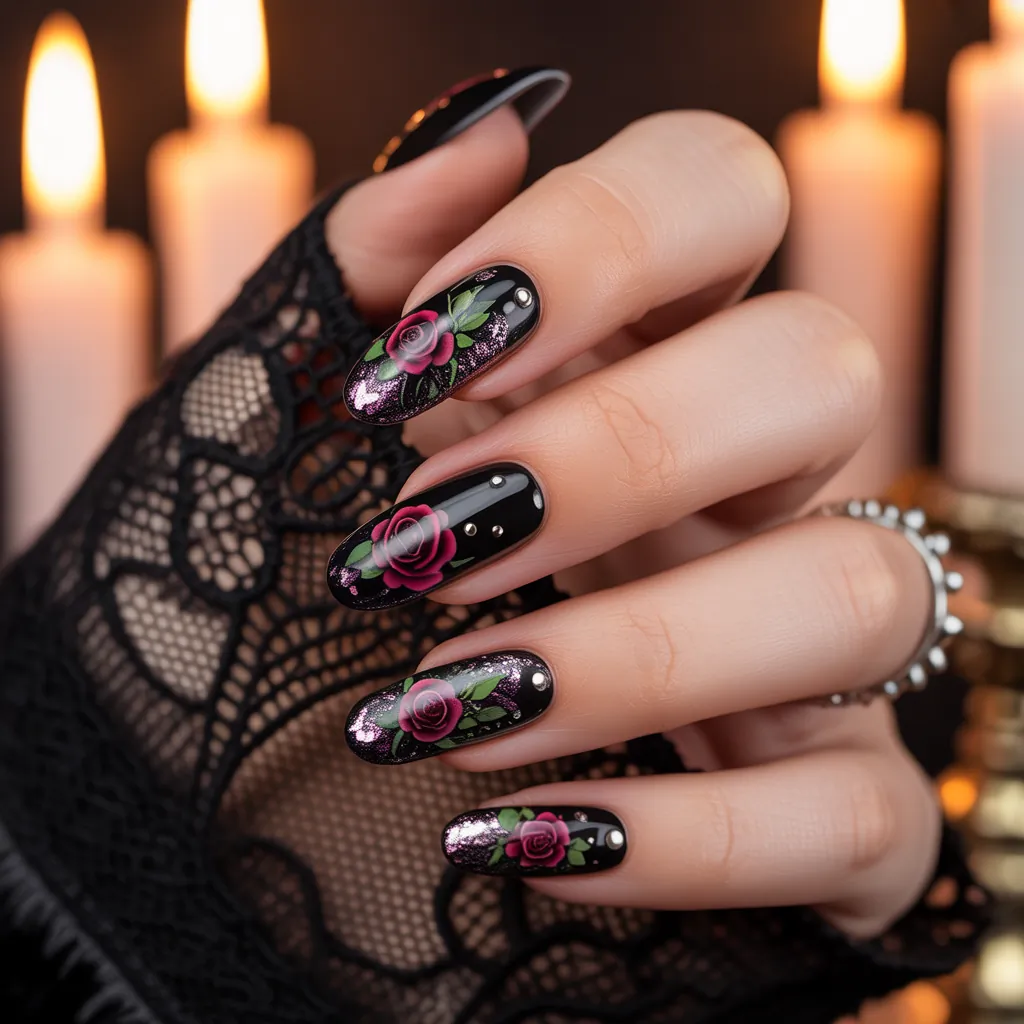 romantic goth nails