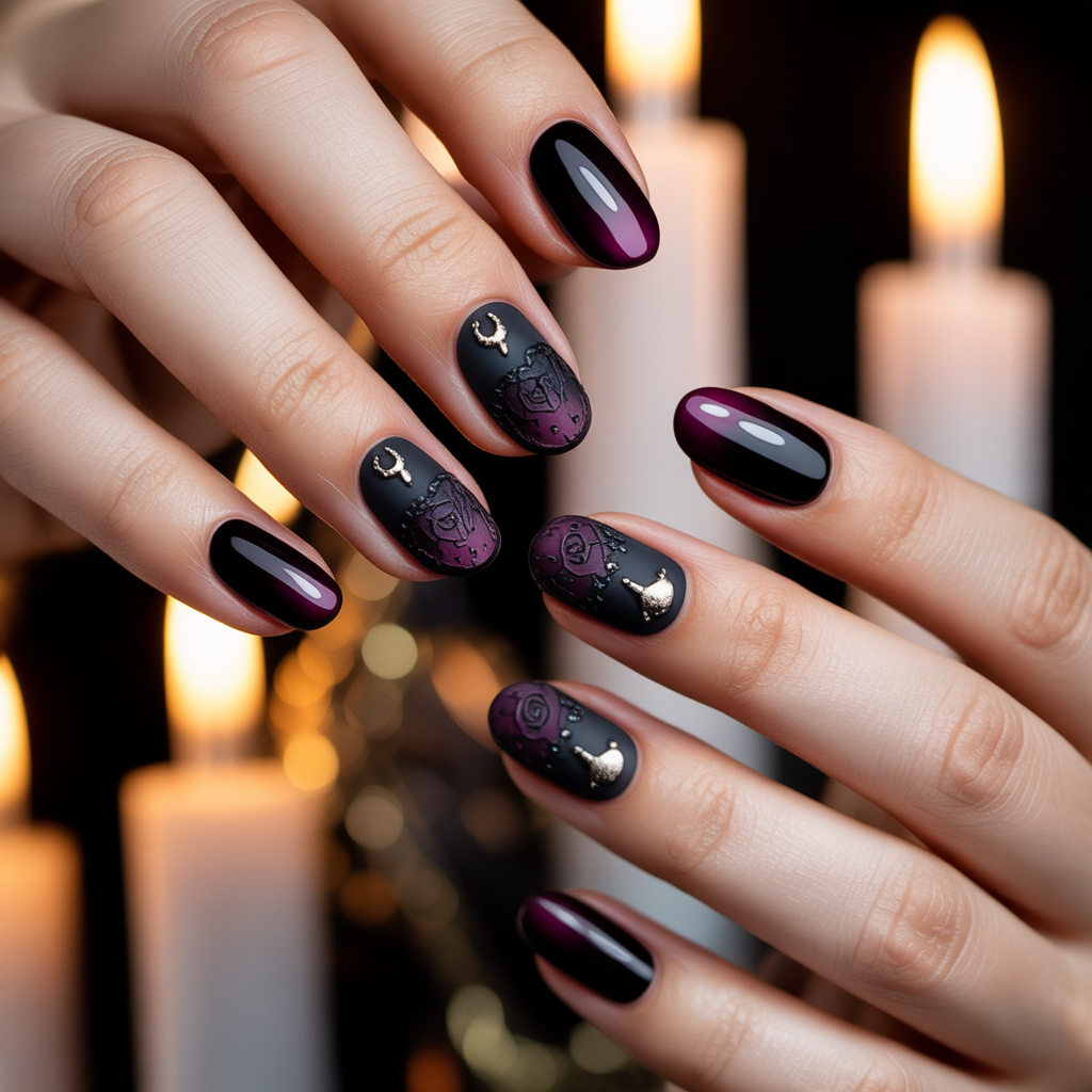 romantic goth nails