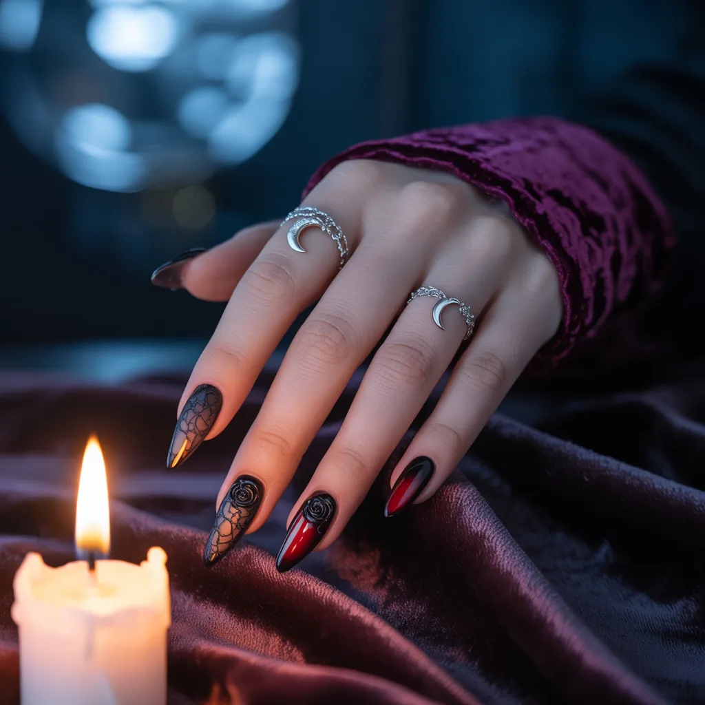 romantic goth nails