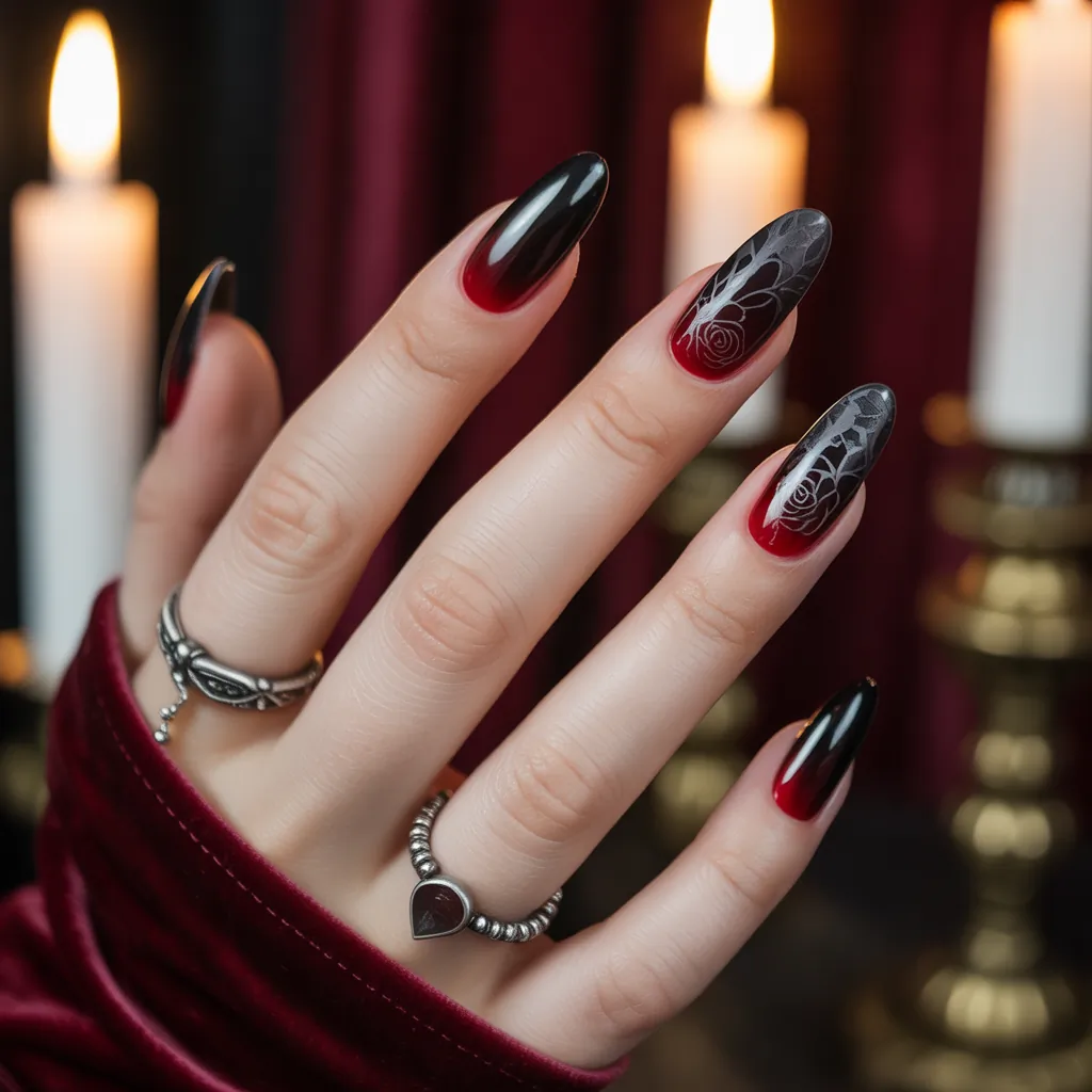 romantic goth nails