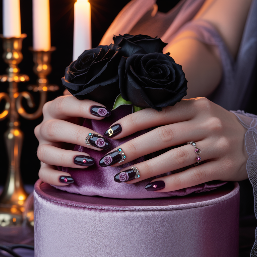 romantic goth nails
