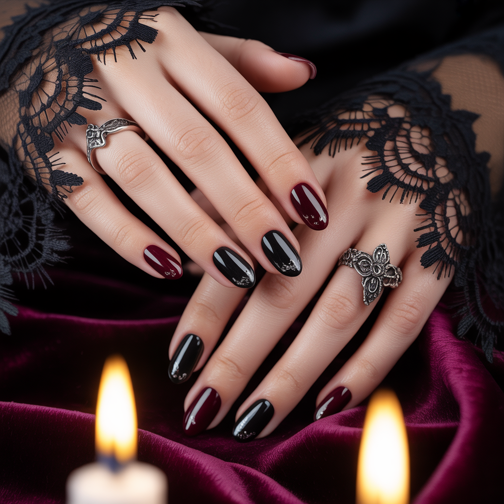 romantic goth nails