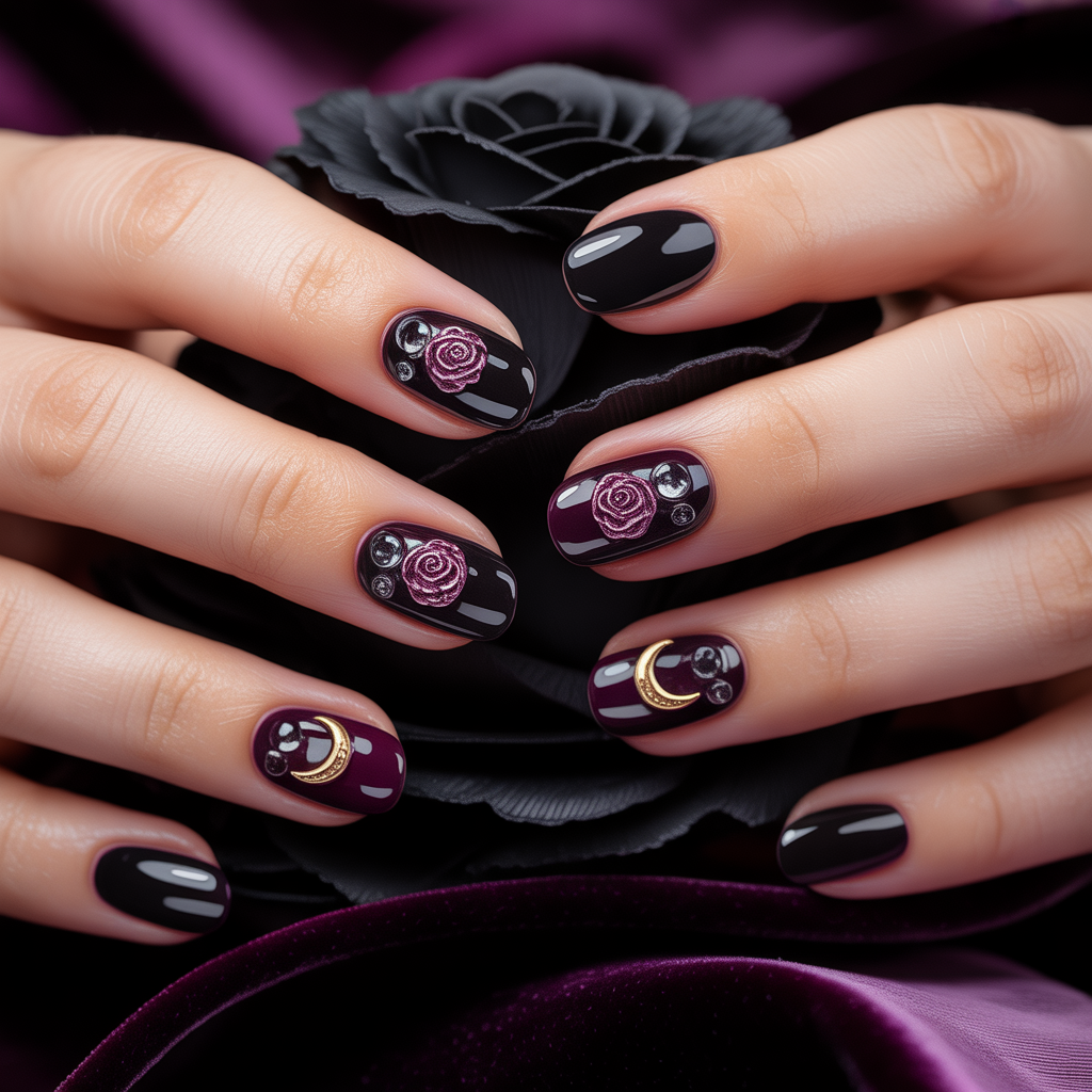 romantic goth nails
