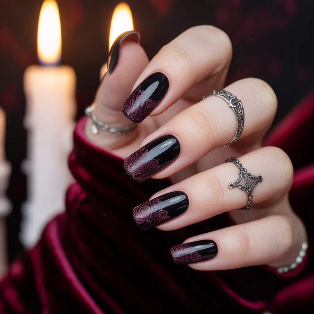 romantic goth nails