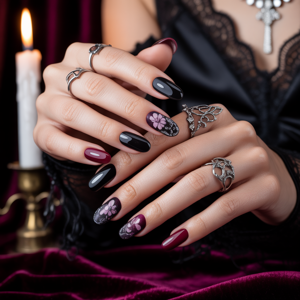 romantic goth nails