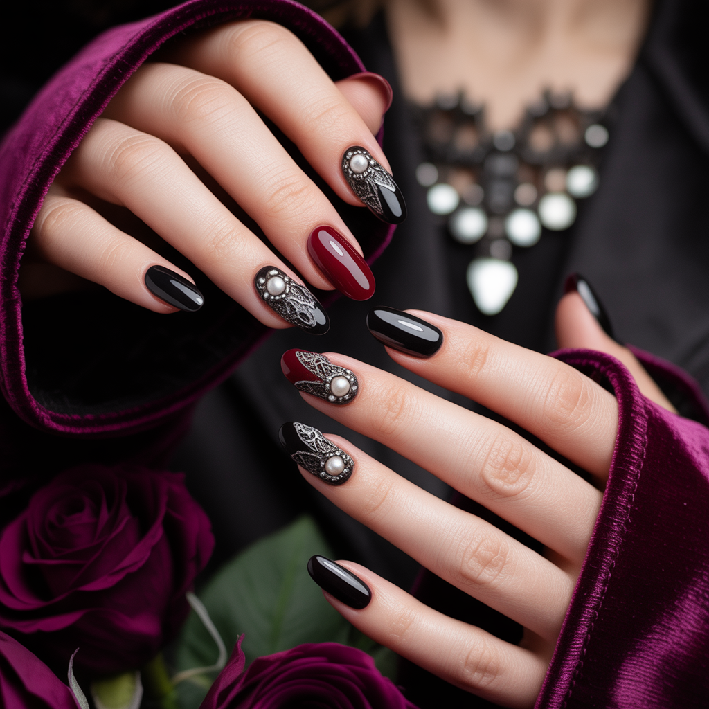romantic goth nails