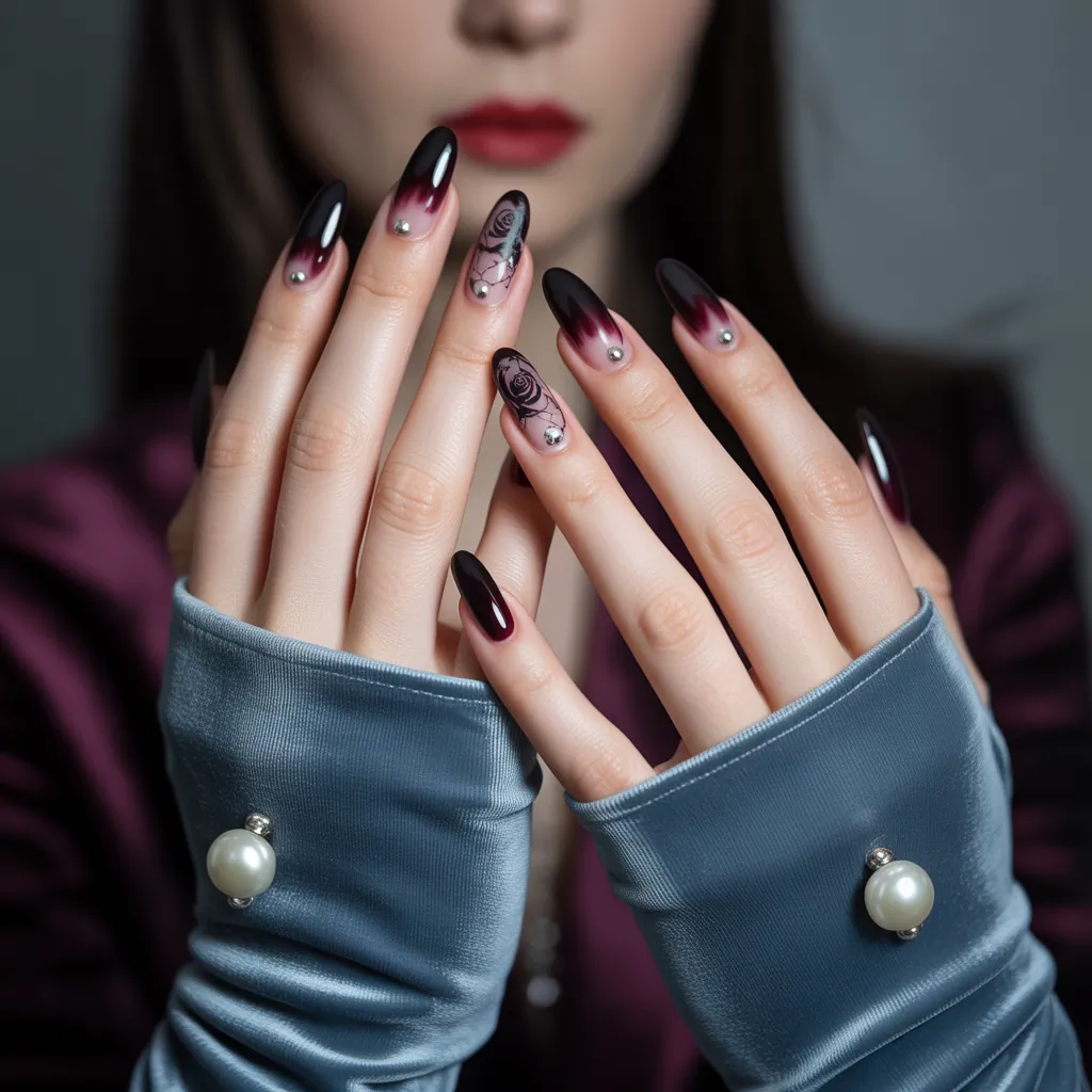 romantic goth nails