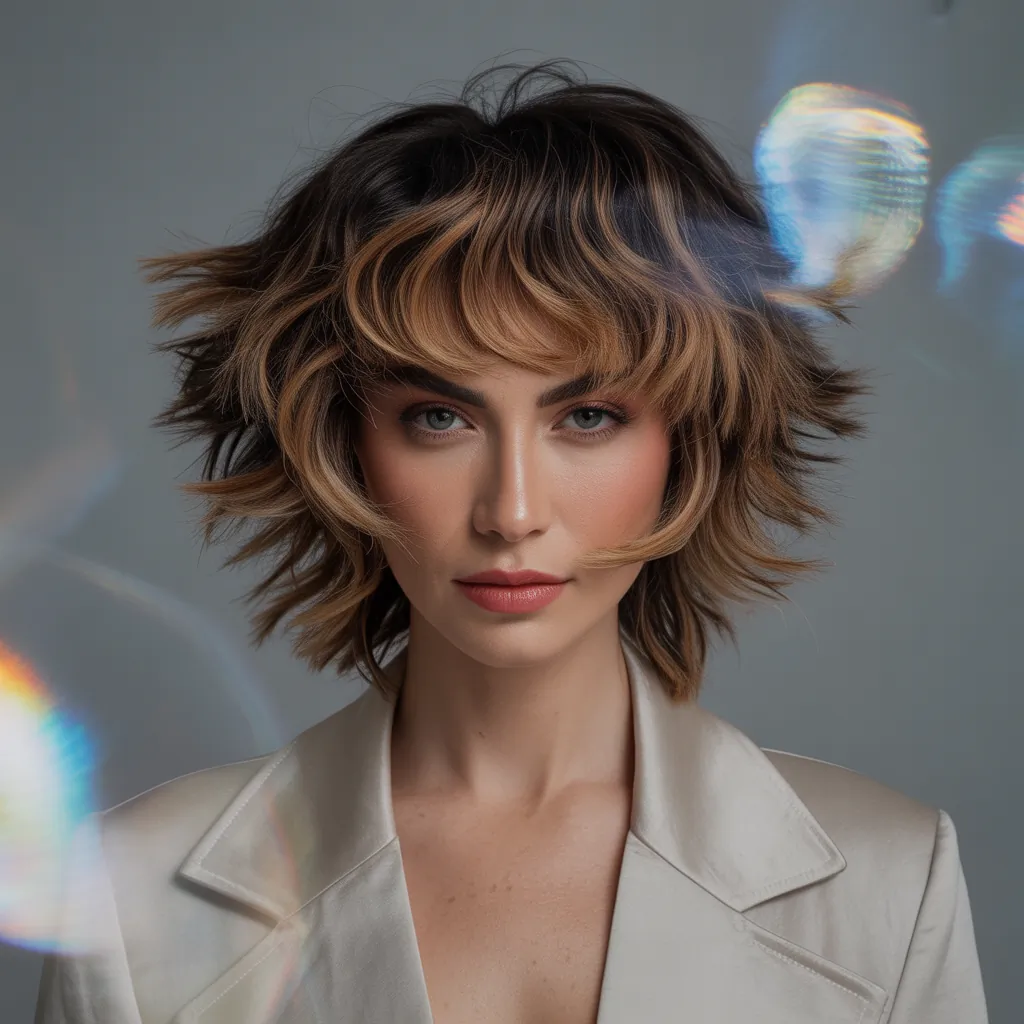 shag haircuts with bangs