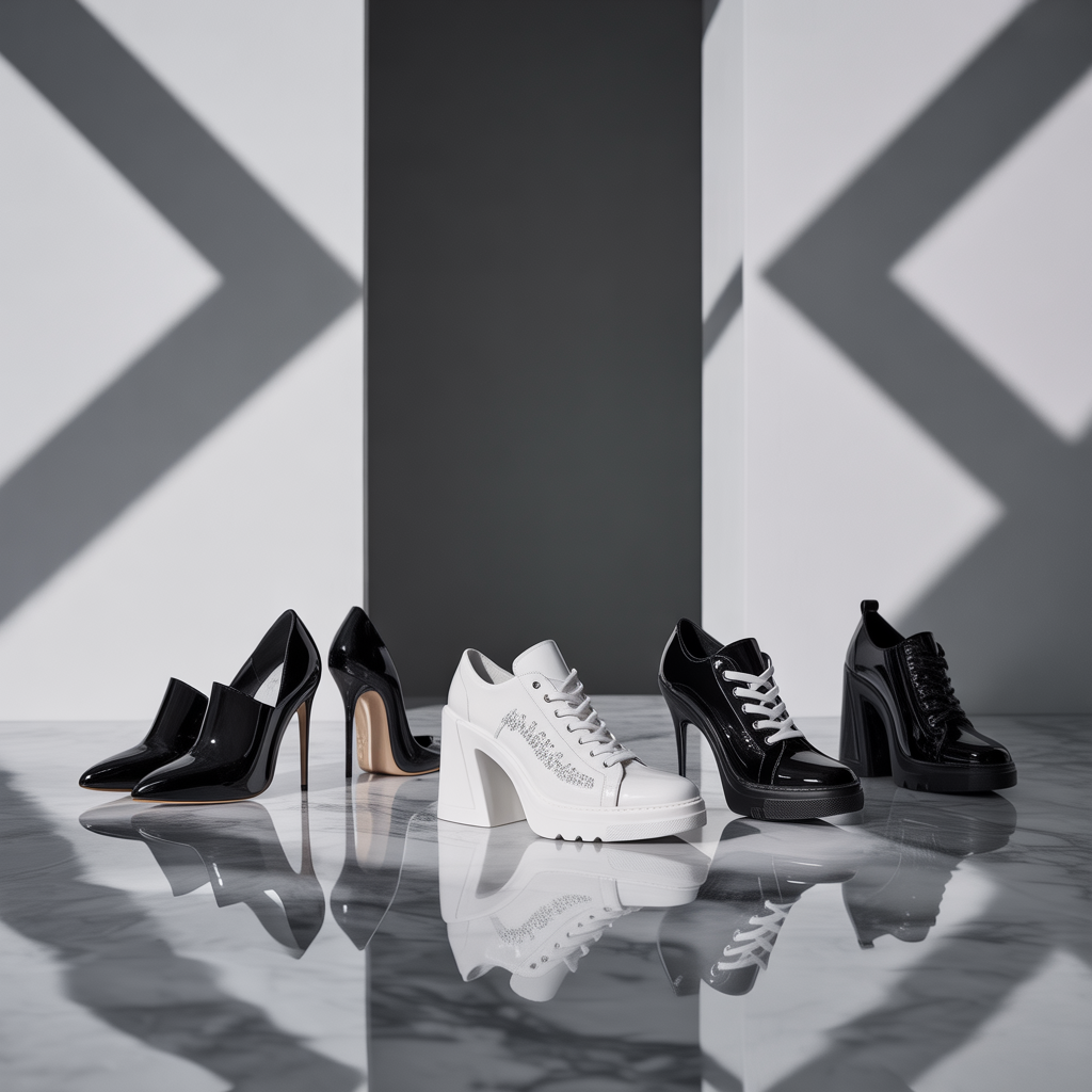 shoes black and white