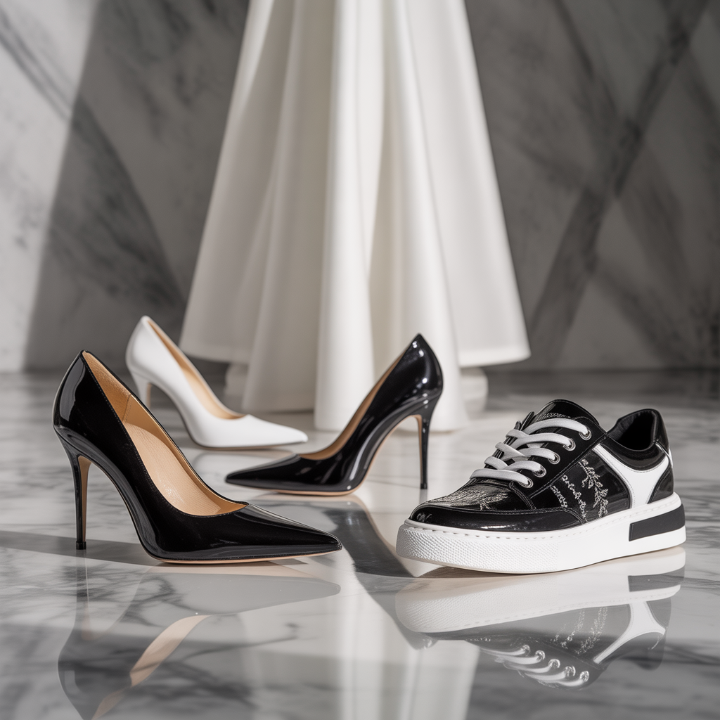 shoes black and white