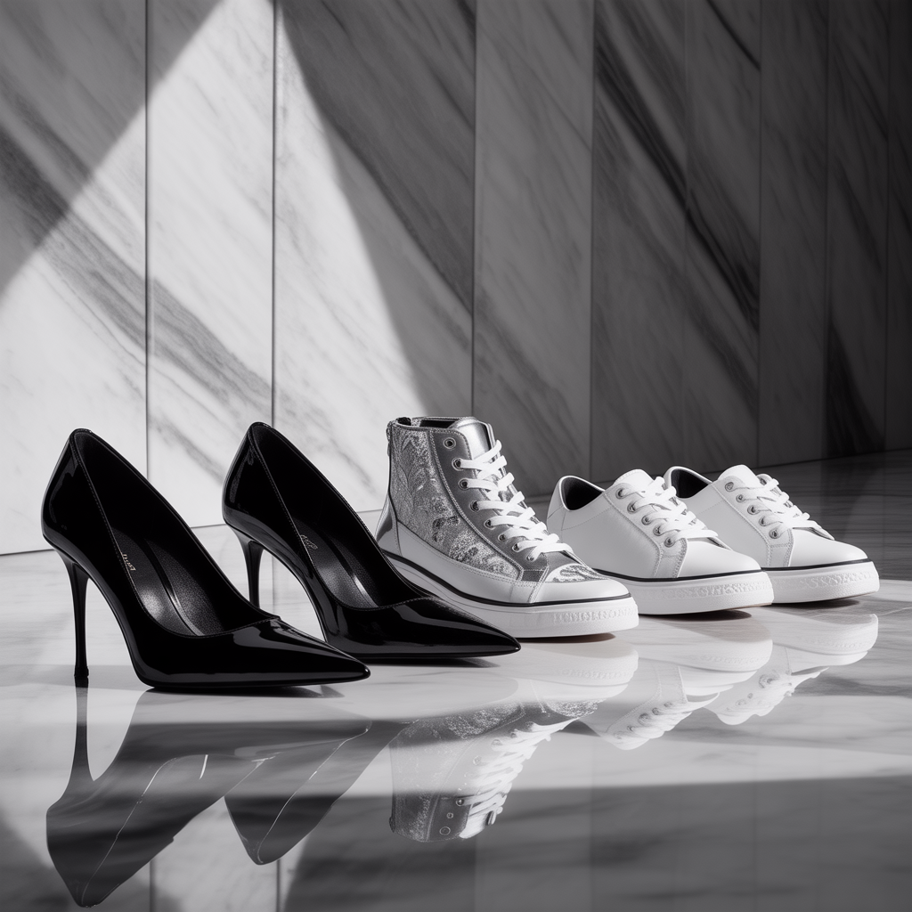 shoes black and white