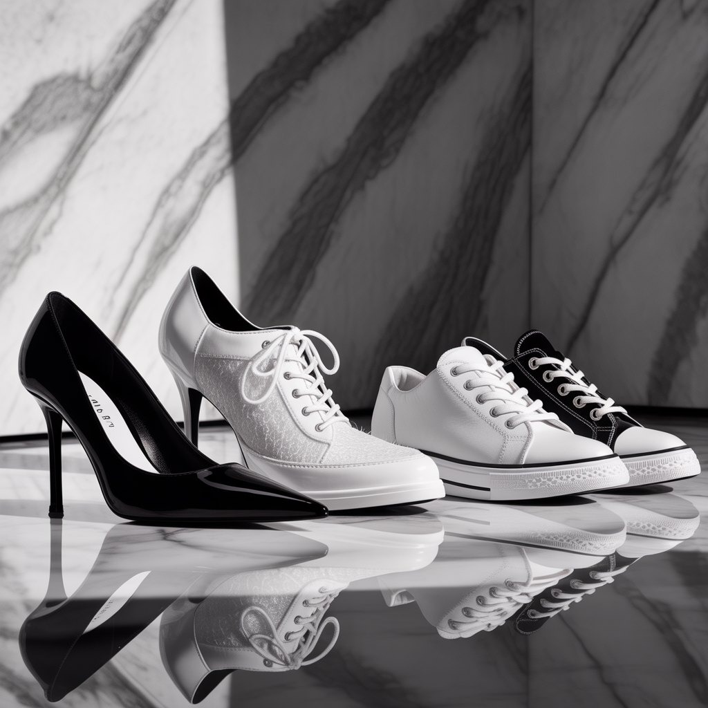 shoes black and white