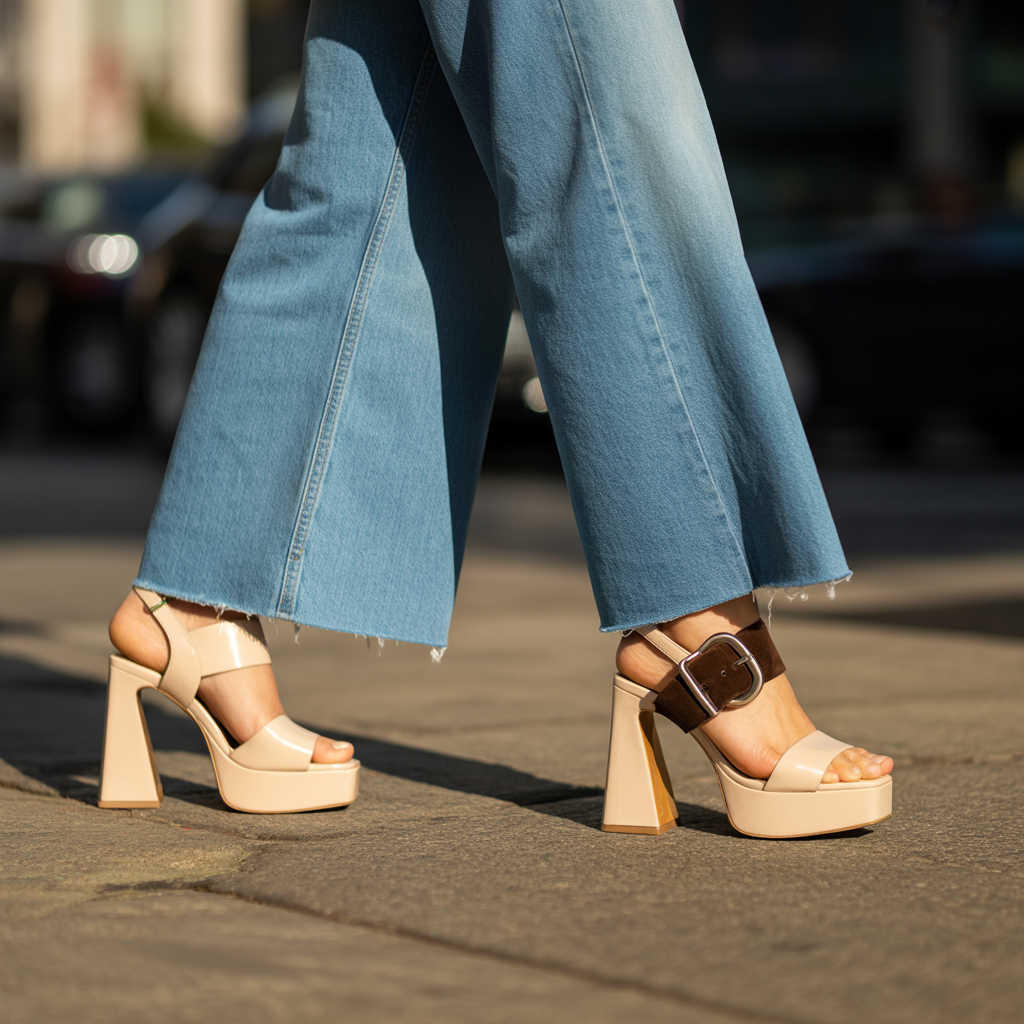 shoes for wide leg jeans