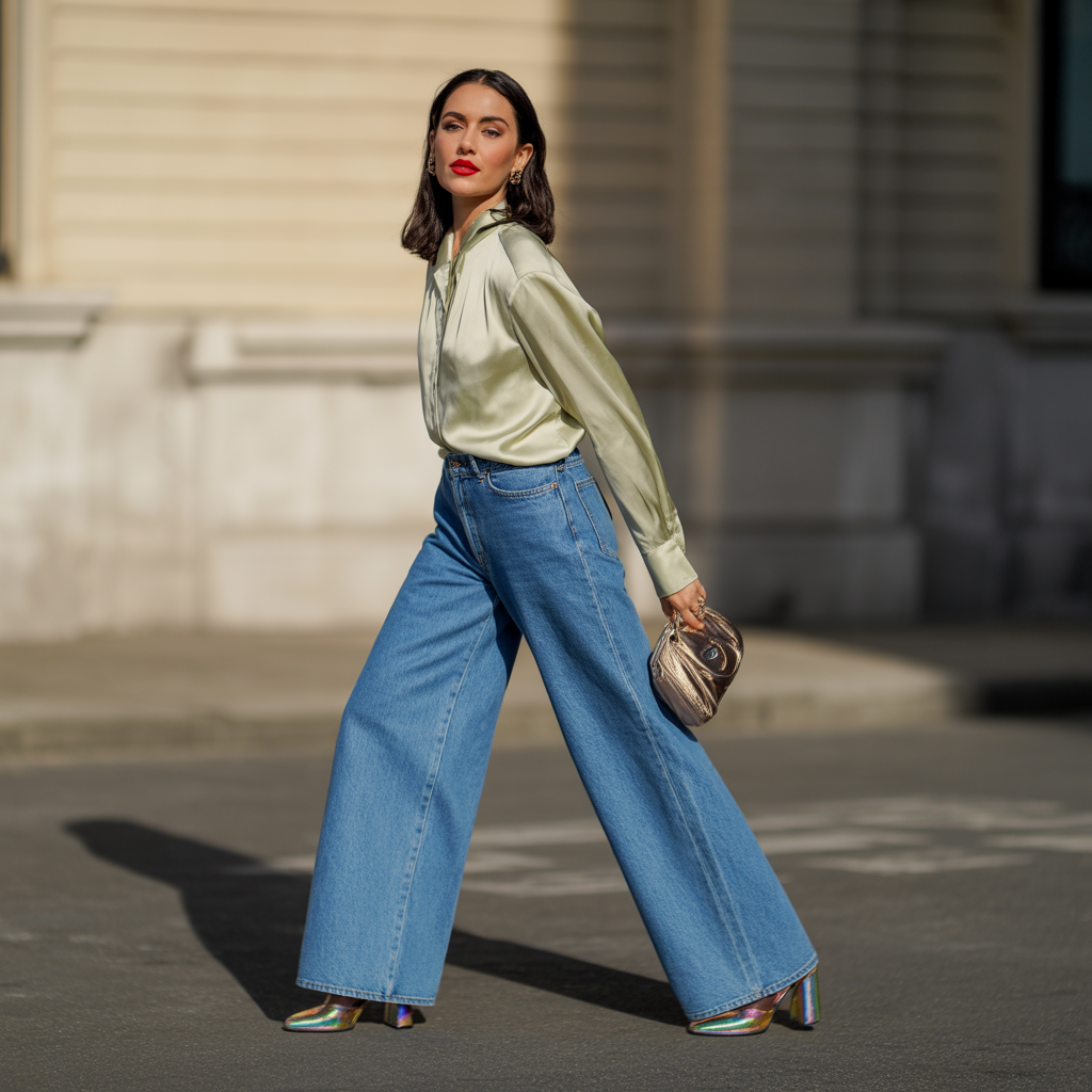 shoes for wide leg jeans