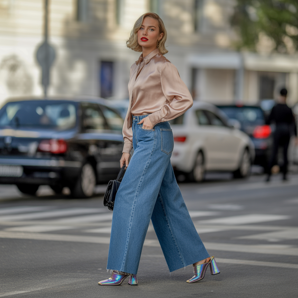 shoes for wide leg jeans