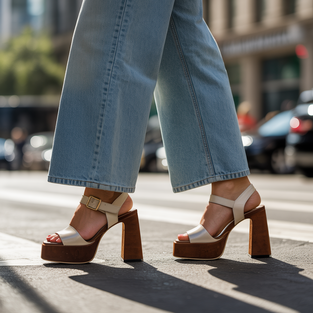 shoes for wide leg jeans