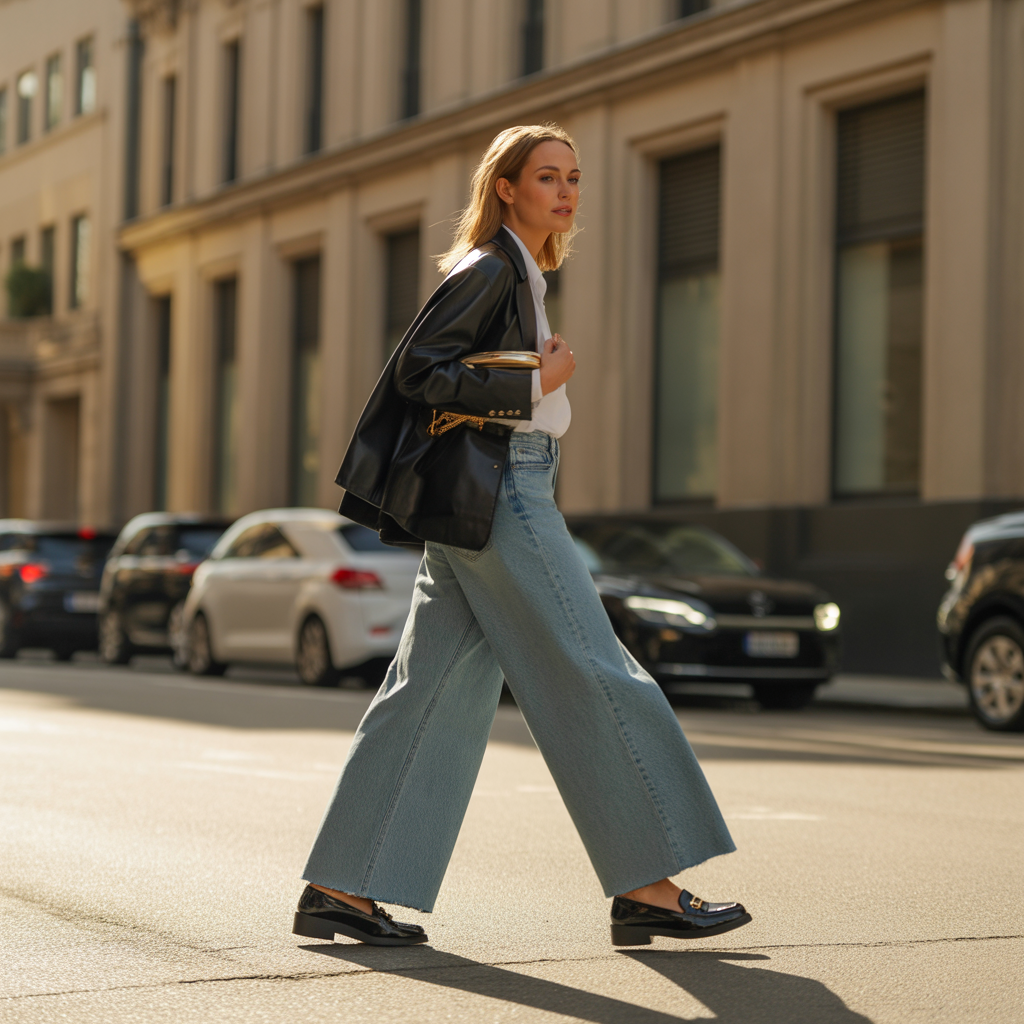 shoes with wide leg jeans
