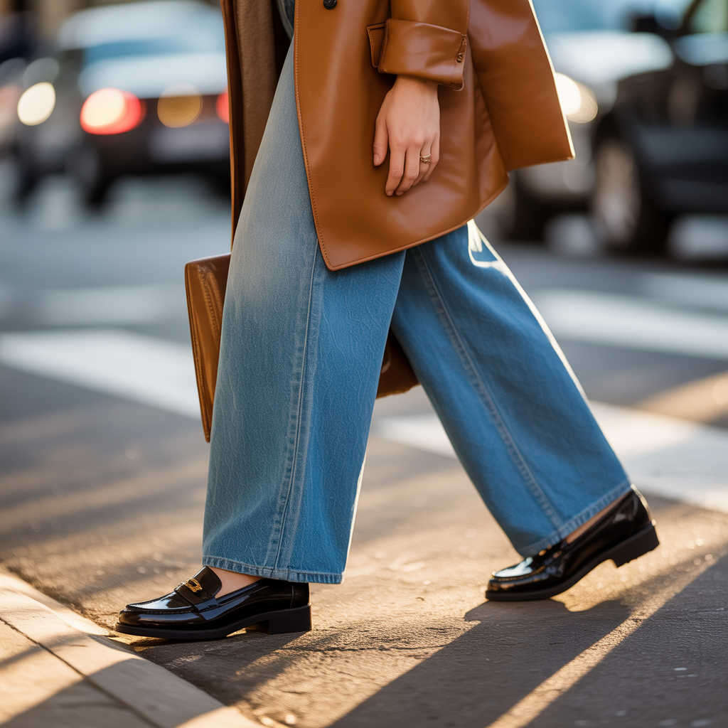 shoes with wide leg jeans