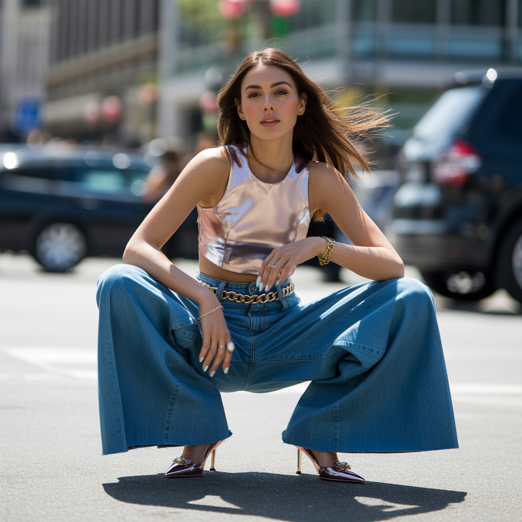 shoes with wide leg jeans