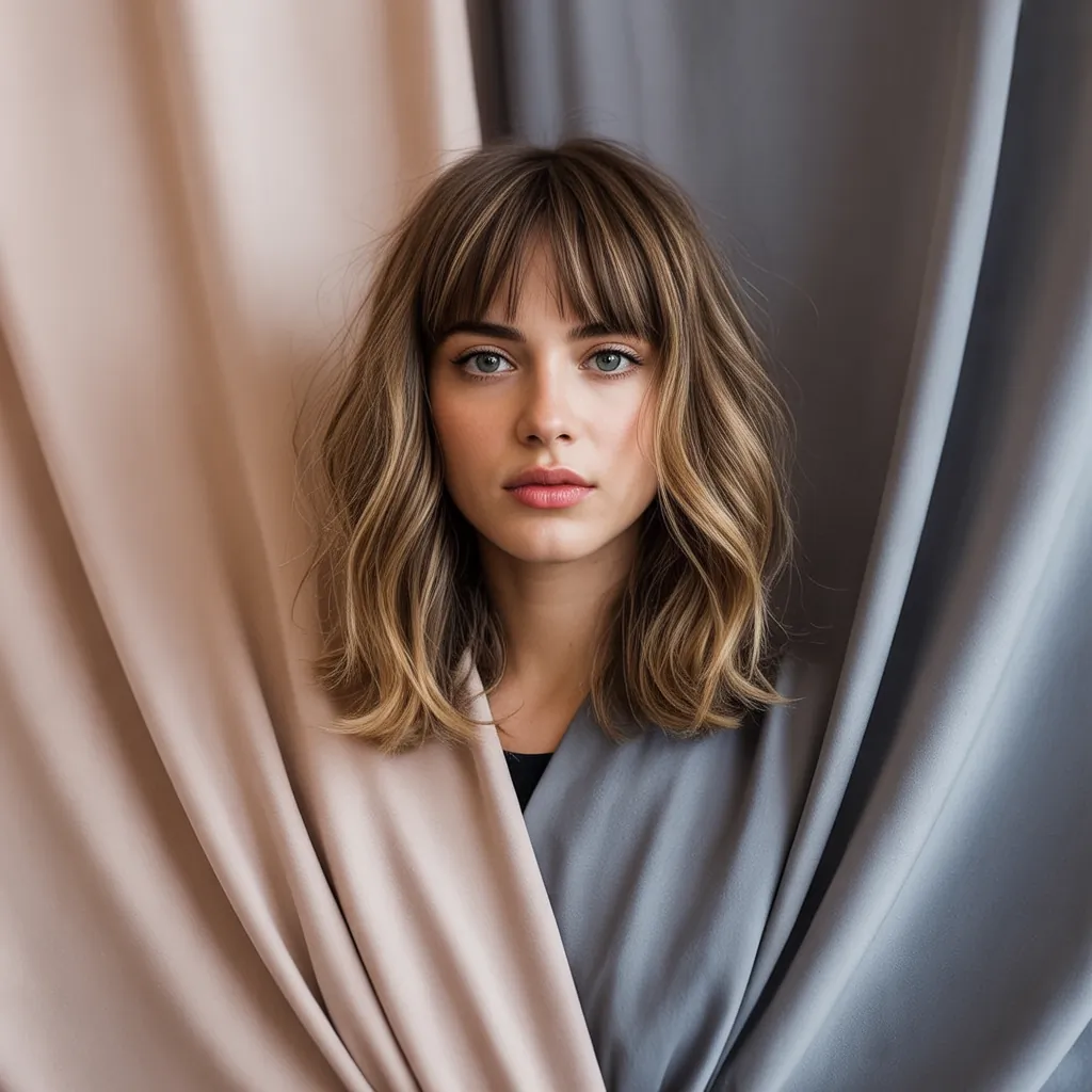 shoulder length haircuts with bangs