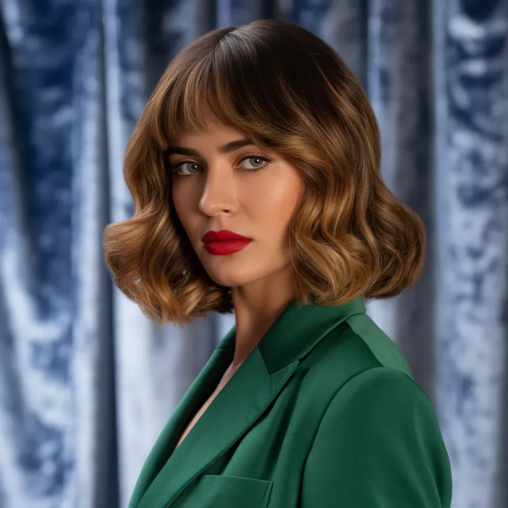 shoulder length haircuts with bangs