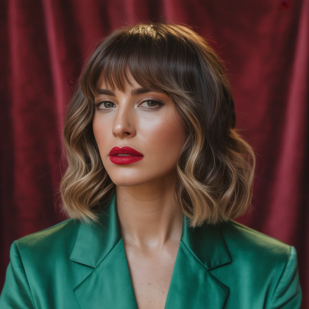 shoulder length haircuts with bangs