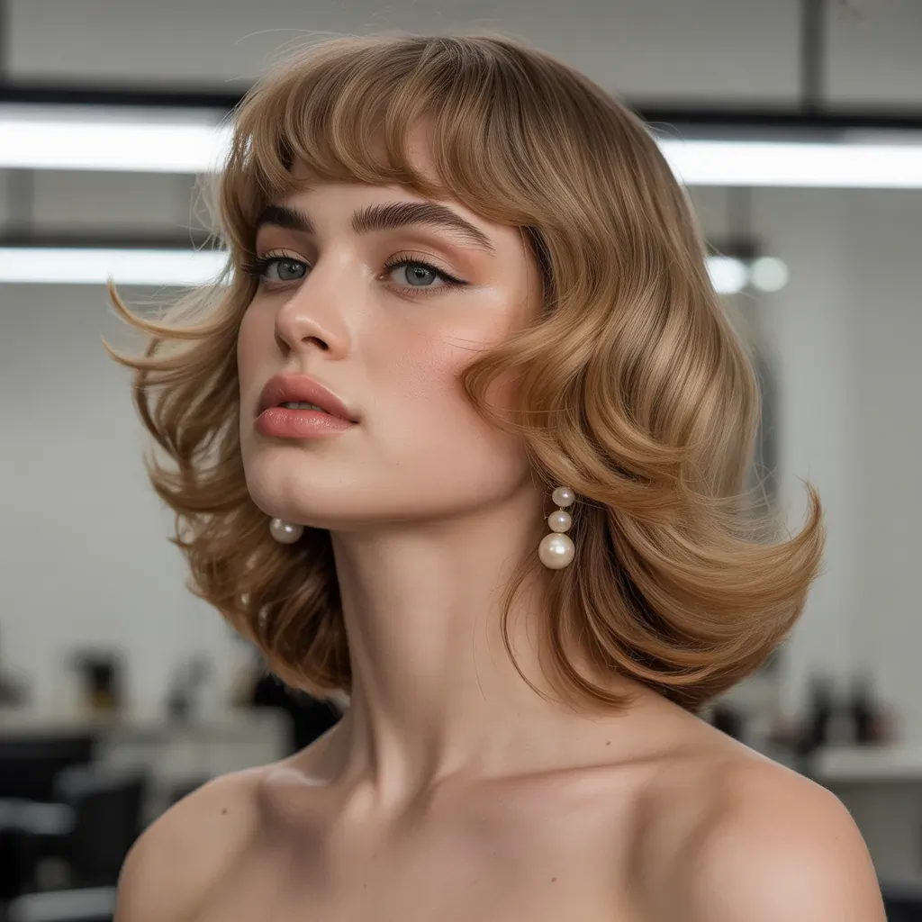 shoulder length haircuts with bangs