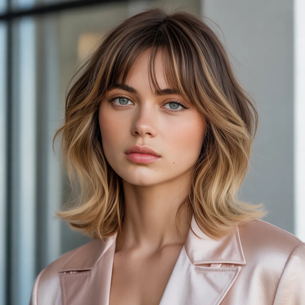 shoulder length haircuts with bangs