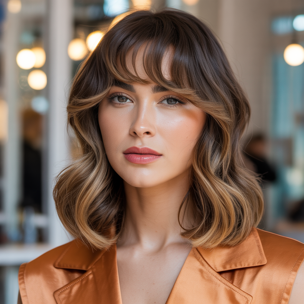 shoulder length haircuts with bangs
