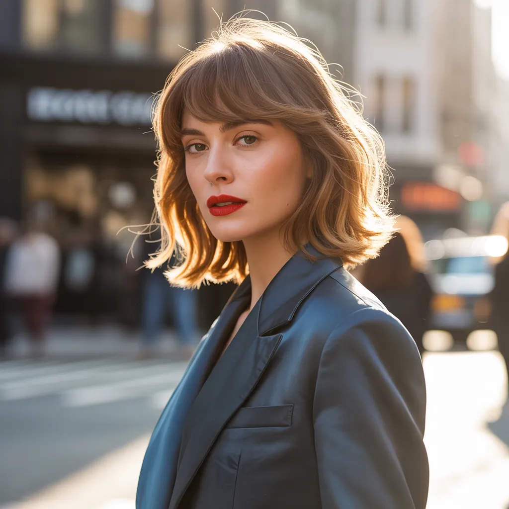 shoulder length haircuts with bangs