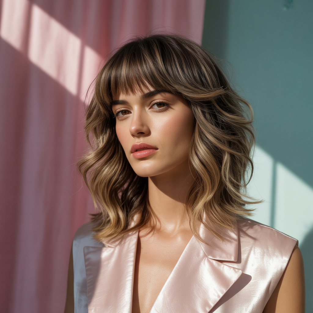 shoulder length haircuts with bangs