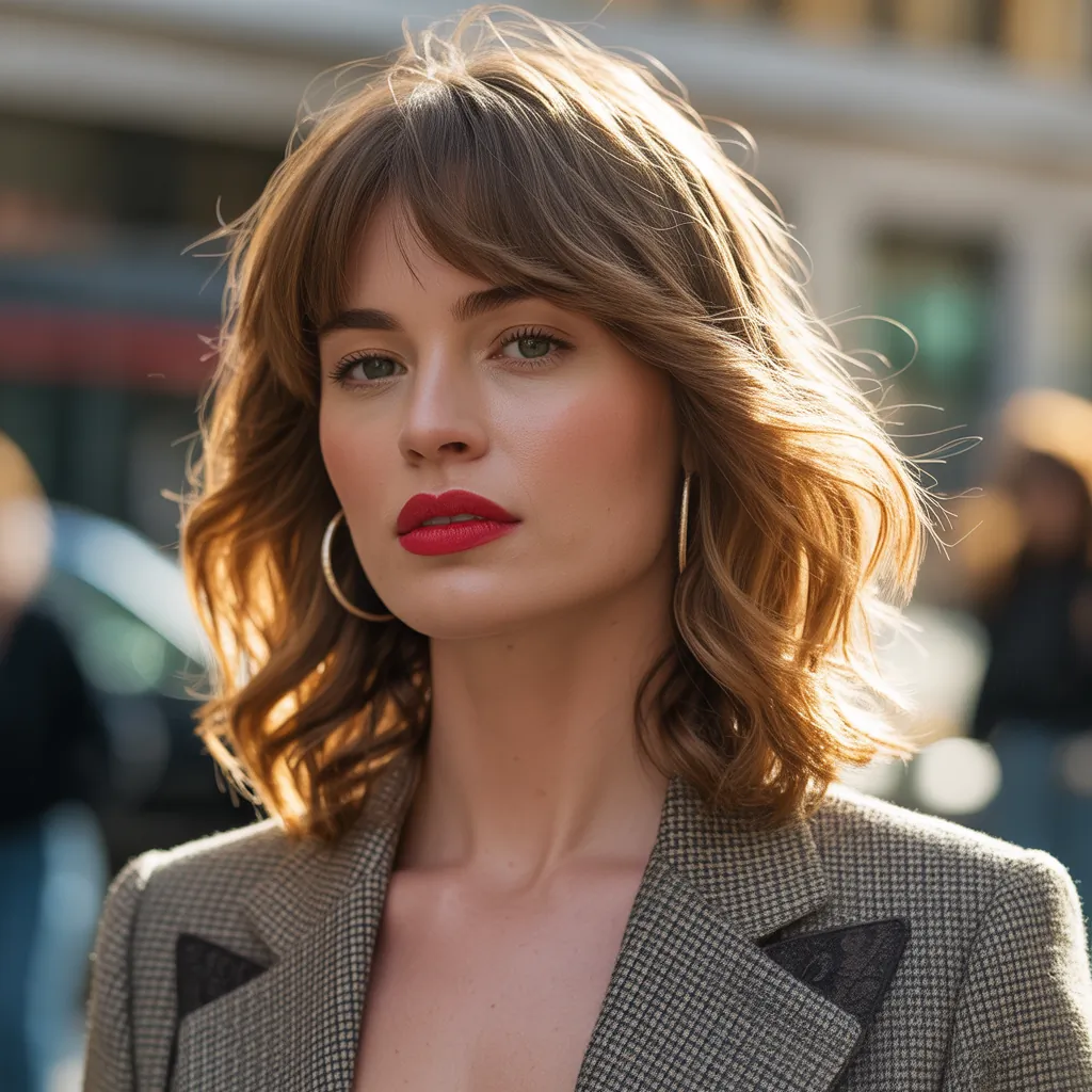 shoulder length haircuts with bangs