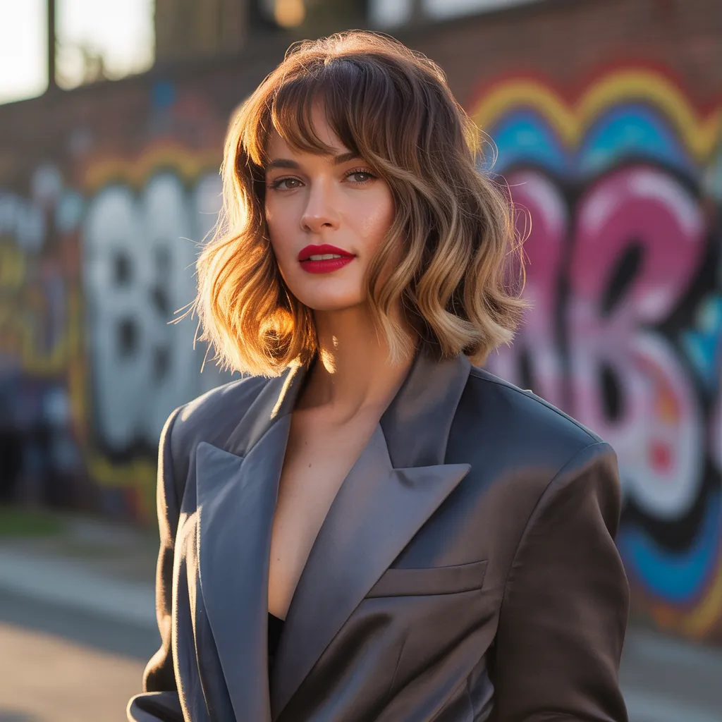 shoulder length haircuts with bangs