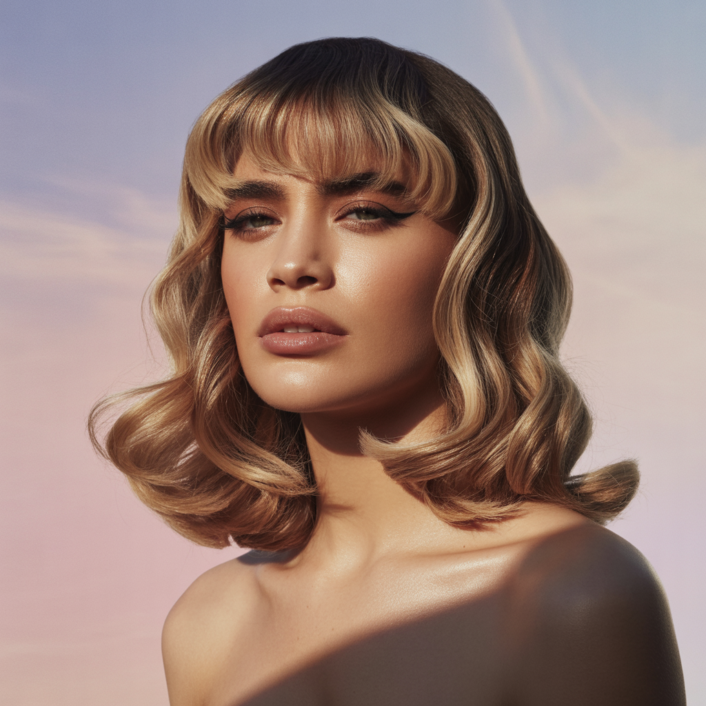 shoulder length haircuts with bangs