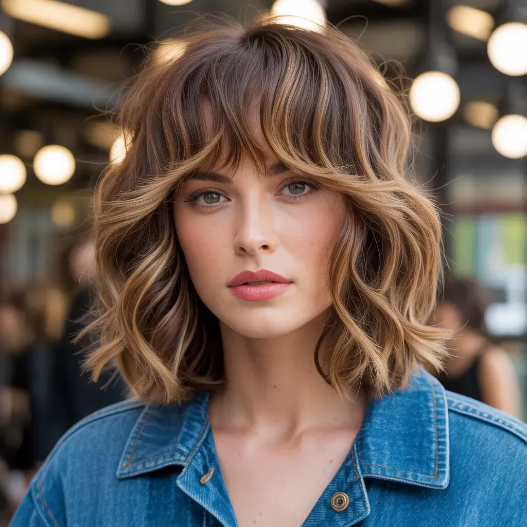 shoulder length haircuts with bangs