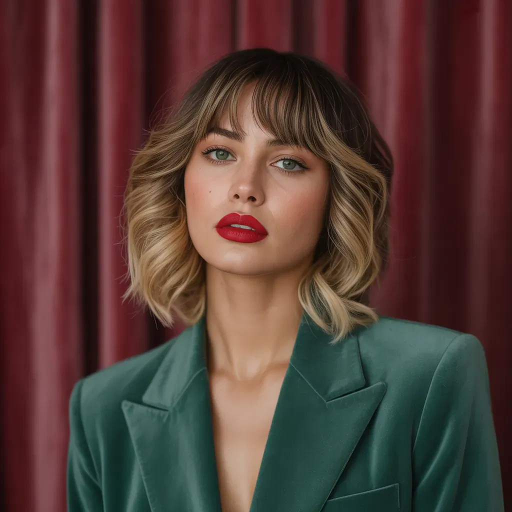 shoulder length haircuts with bangs