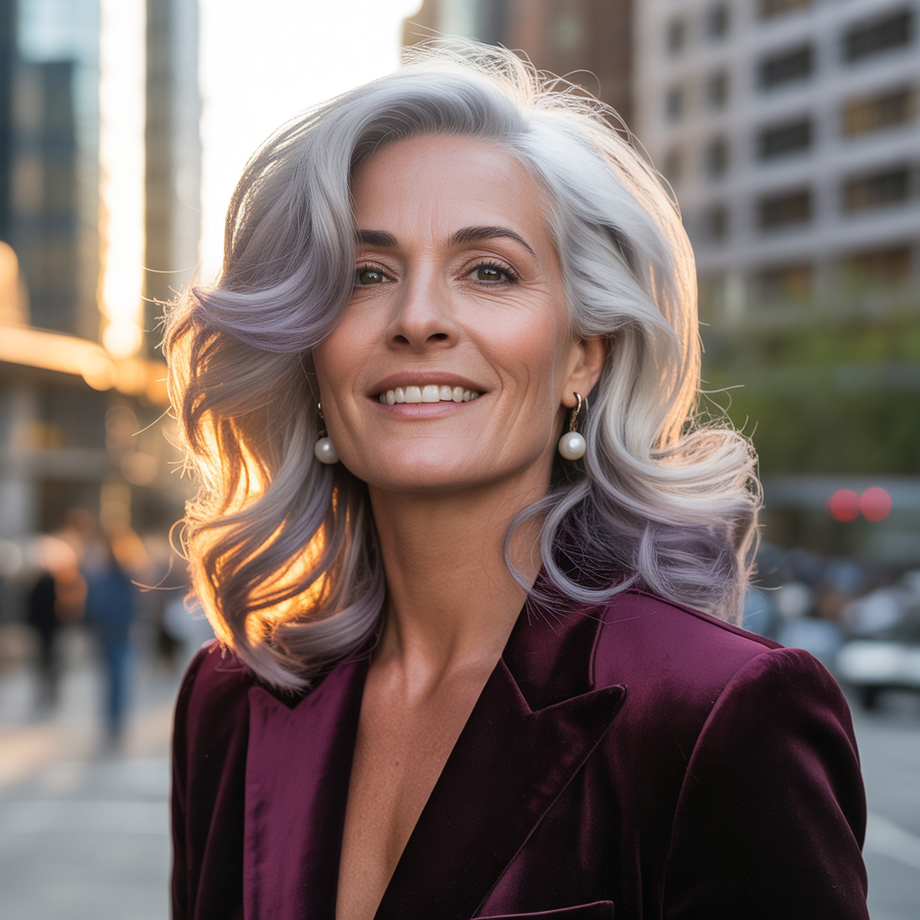 silver hair color ideas for women over 45
