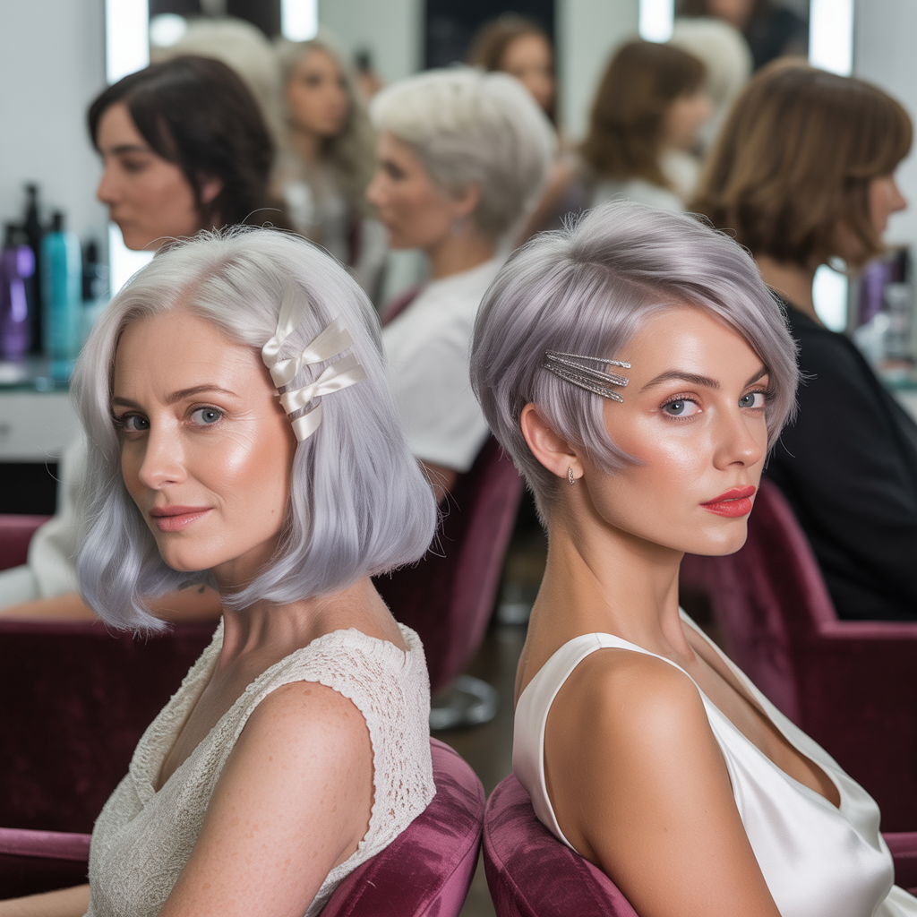 silver hair color ideas for women over 45