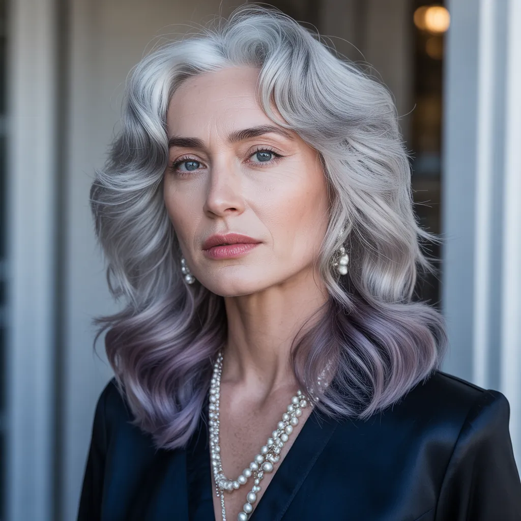 silver hair color ideas for women over 45