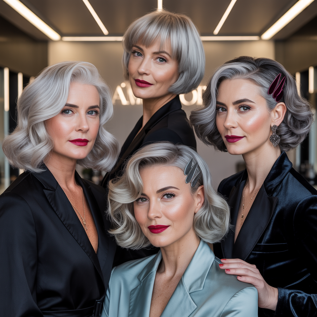 silver hair color ideas for women over 45